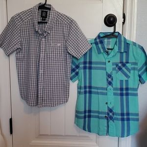 Boys Volcom and arizona button down shirt